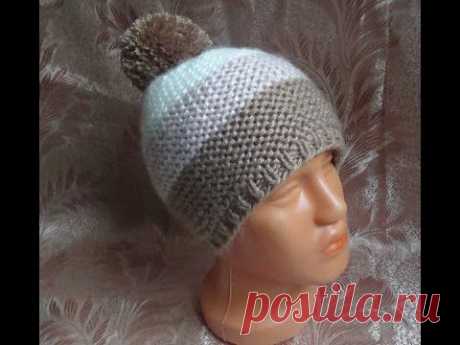 Вяжем простую шапочку спицами. hat knitting — Яндекс.Видео