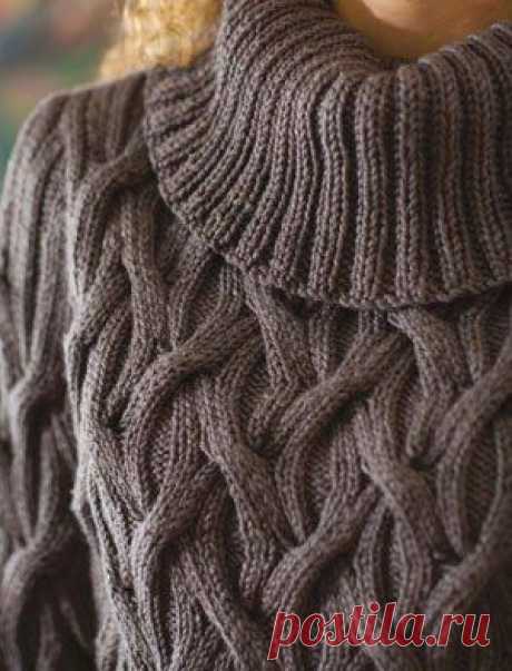 Схема для вязания пуловера спицами. Объемный узор для вязания свитера |
