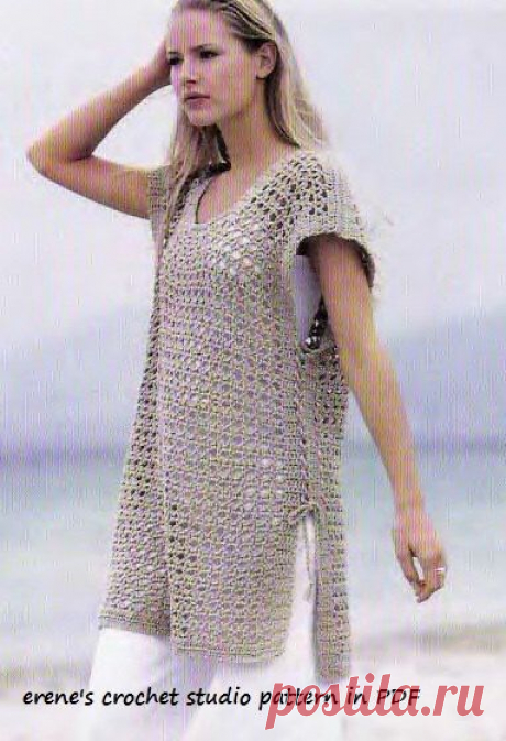 Crochet Pattern instruction in PDF for Tunic cover up or d Excited to share the latest addition to my #etsy shop: Crochet Pattern instruction Tunic cover up sundress beach wear pullover dress #supplies #crochet #cardi