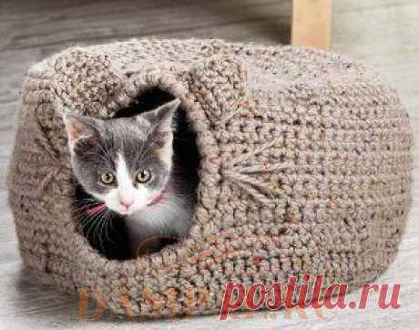 Вязаный домик-иглу для кошки. Крючком. / DAMские PALьчики. ru