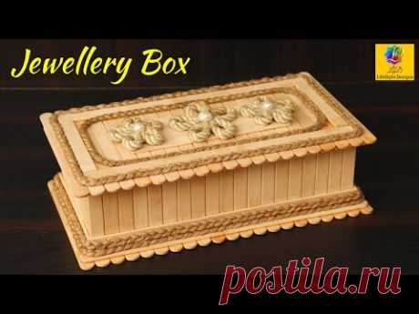 DIY Jewellery Box made from Jute Rope and Popsicle Sticks | Jute Jewellery Box | Popsicle Craft Idea