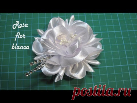 DIY - Rosa flor blanca- Pink white flower- زهرة بيضاء وردي- Розовый белый цветок