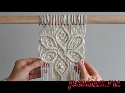 DIY Macrame Tutorial: Large 6 Petal Flower Using Double Half Hitch and Square Knots!