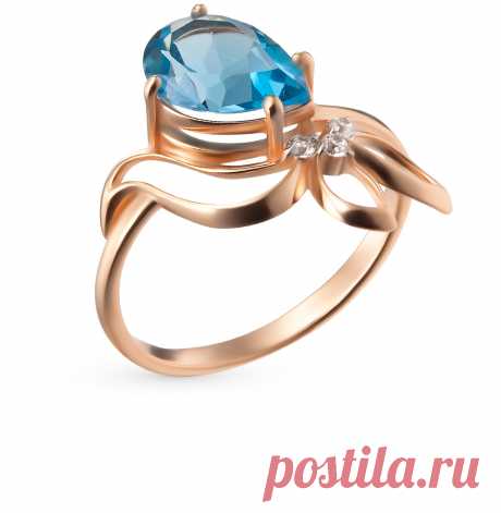 Золотое кольцо с топазами и фианитами ЮСС 20-02-0S01-21154*: красное и розовое золото 585 пробы, топаз, фианит — купить в интернет-магазине SUNLIGHT, фото, артикул 42297