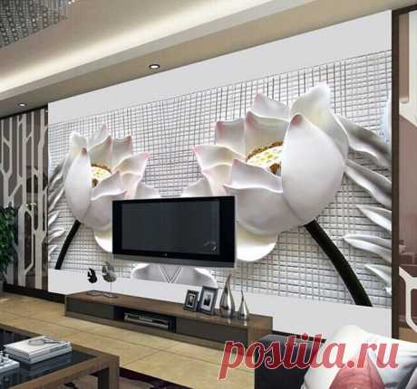 Wallpapers Picture - More Detailed Picture about Custom any size 3D wall mural wallpaper, 2015 new modern fashion Lotus relief wallpaper 3d flowers wall murals for living room Picture in Wallpapers from Great wall paper | Aliexpress.com | Alibaba Group