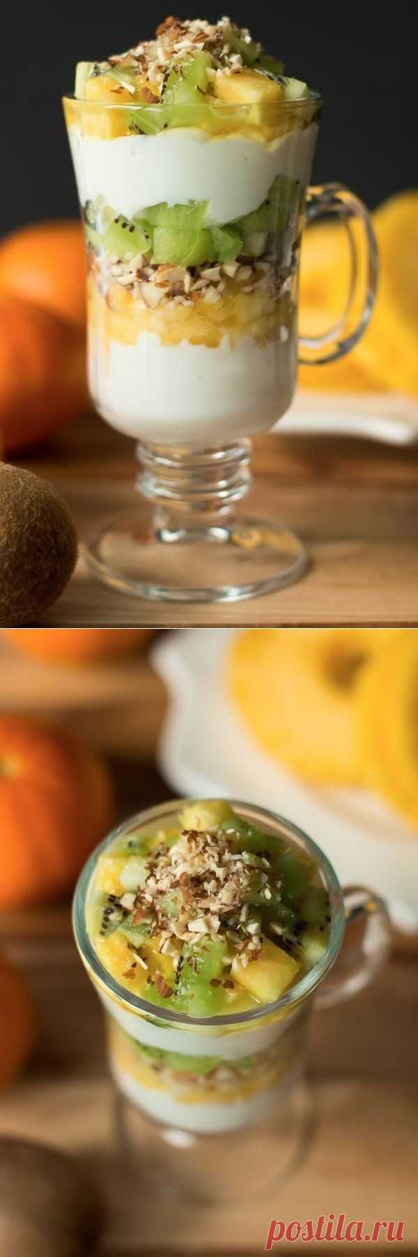 Как приготовить парфе с киви и ананасом - рецепт, ингридиенты и фотографии