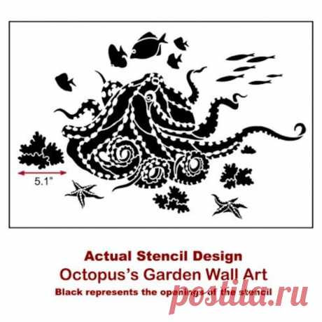 Octopus's Garden Wall Art Stencil Wall Stencils for Affordable Room Makeover Aquatic Stencil Great for Nursery - Etsy Chile