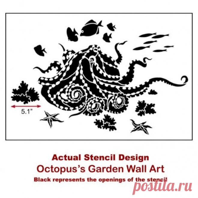 Octopus's Garden Wall Art Stencil Wall Stencils for Affordable Room Makeover Aquatic Stencil Great for Nursery - Etsy Chile