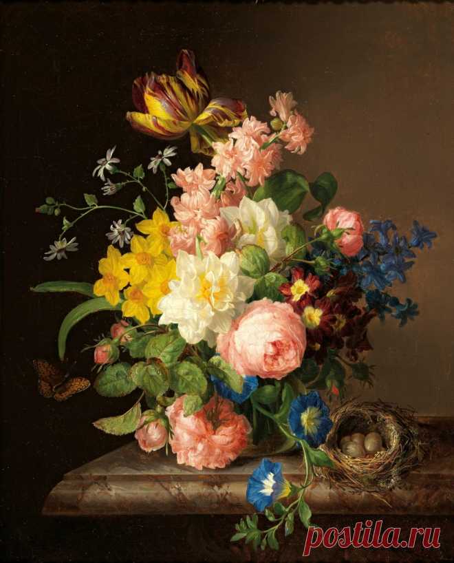 Натюрморты. Художник Йозеф Лоэр (Josef Lauer), 1818-1881. Австрия.