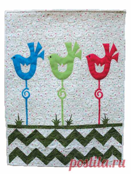 Bird on a Stick Quilt Pattern This fast, fun pattern was created to give the beginning applique student an easy project. Proudly display it on your wall, door, patio or wherever else you need decoration! Finished size is 18 1/2" x 24 1/2".