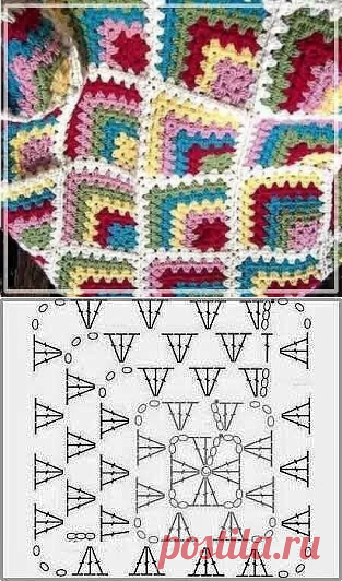 ​Пледы в стиле пэчворк из остатков пряжи