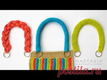 HOW to CROCHET BAG HANDLES in Braided, Round, and Tunisian by Naztazia