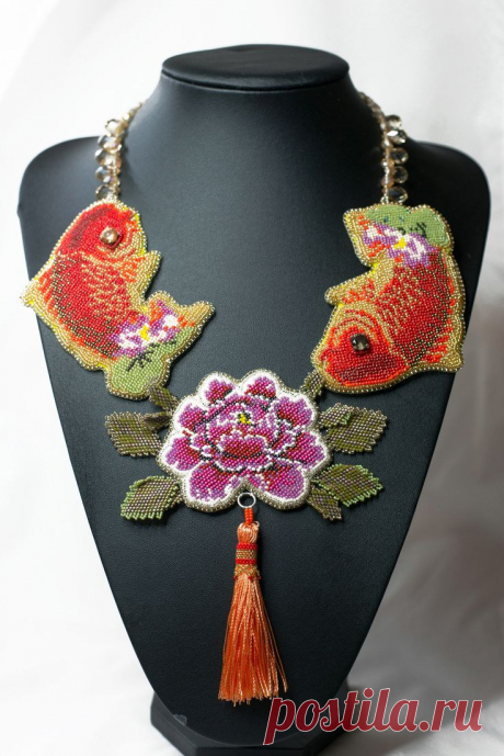 IBA 2015: Das Collier “Fische Koi“, Swetlana Fuchs | Perlen Poesie | Beaded | Кои и Ювелирные Украшения