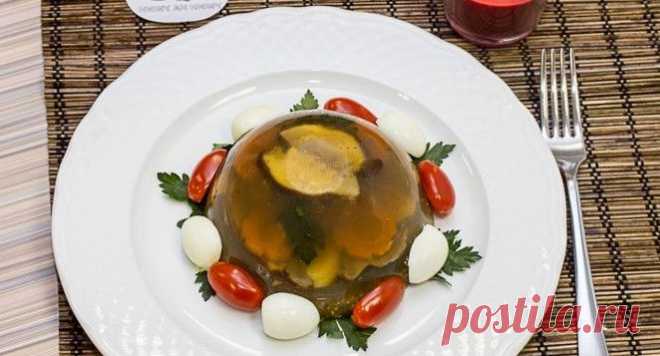 Грибное заливное на горчичной подложке. Пробуйте! — Вкусные рецепты