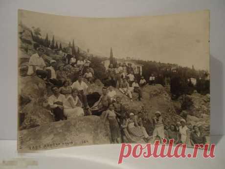 Хаос Алупка Крым групповое фото фотография отдыхающих д.о. Коммунар 1932 г 17-12 см