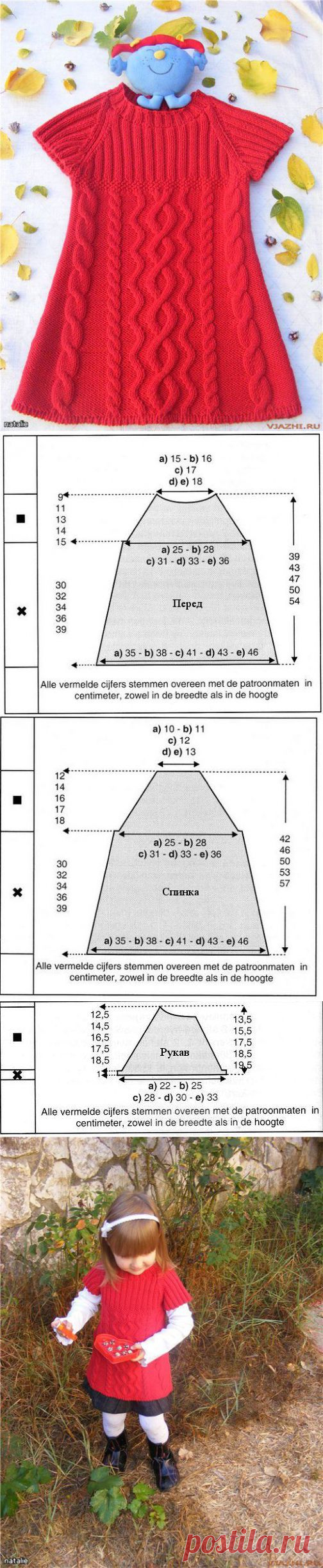 Вязаное платье для девочки 5 лет спицами схемы и описание
