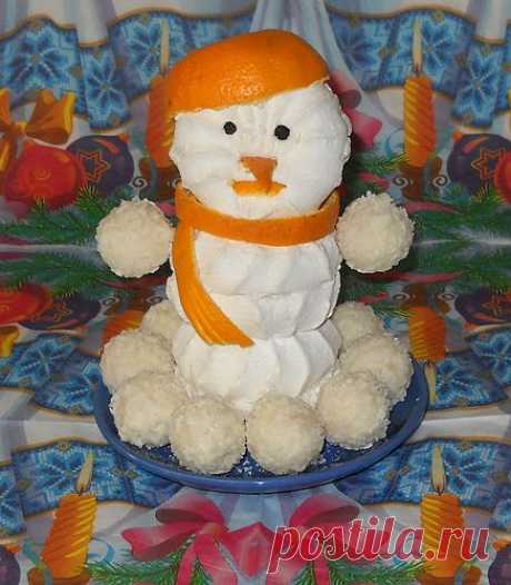 Снеговик из зефира