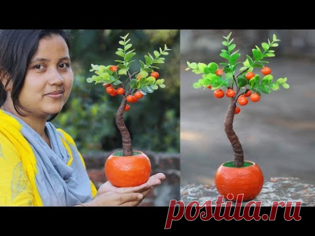 Artificial plant and flower vase for home decoration // DIY Craft -gift idea