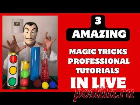 WOW ! 3 AMAZING MAGIC TRICKS PROFESSIONAL TUTORIAL IN “ LIVE “ 🎩🪄