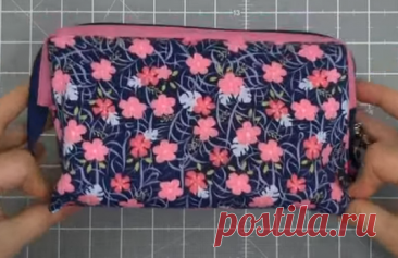 Лучший подарок на 8 марта! Как сшить удобную и вместительную косметичку своими руками.