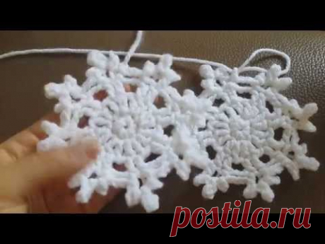 Снежинка крючком узор №1 (crochet snowflake, pattern №1) — Яндекс.Видео