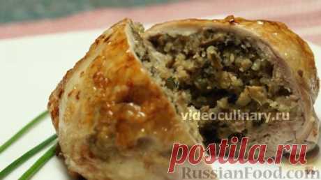 Рецепт: Куриные окорочка, фаршированные грибами на RussianFood.com
