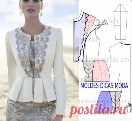 BLUSA PEPLUM -61 | Moldes Dicas Moda Transformação do molde de blusa peplum. Para fazer este modelo de blusa imprima o molde base de blusa e faça a gradação para o seu tamanho. Depois de obter o seu tamanho de molde base siga o tutorial. PASSO A PASSO MOLDE DE BLUSA PEPLUM Desenhe o molde base manga,…