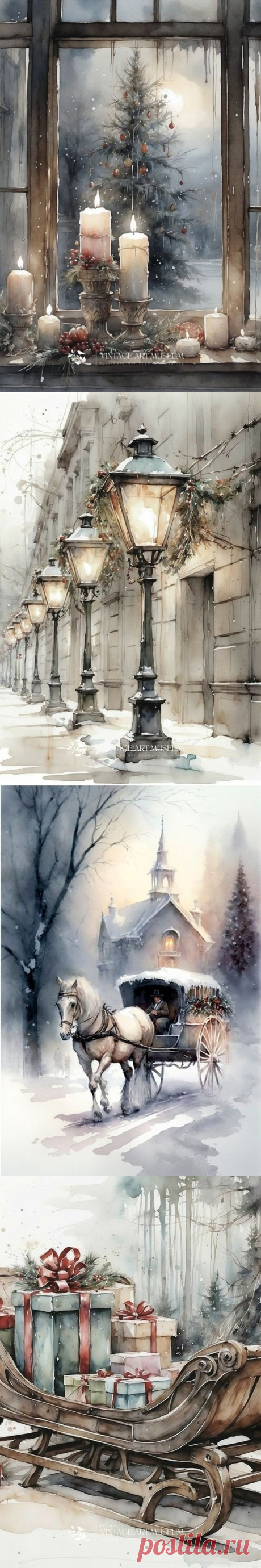 Рисунки в акварели.