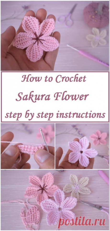 #amigurumi for beginners tutorials Crochet Sakura Flower