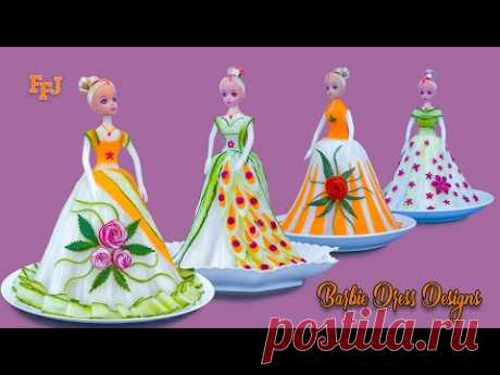 5 Beautiful Barbie Dress Designs | Vegetable Art & Craft
