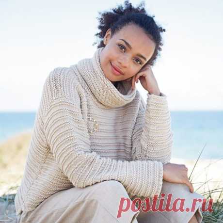 Укороченный свитер спицами. / knittingideas.ru