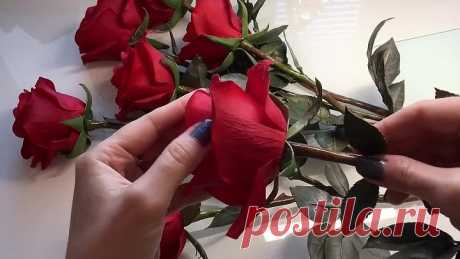 РОЗЫ ИЗ ФОАМИРАНА. БУТОН и ЧАШЕЛИСТИК. МАСТЕР-КЛАСС!