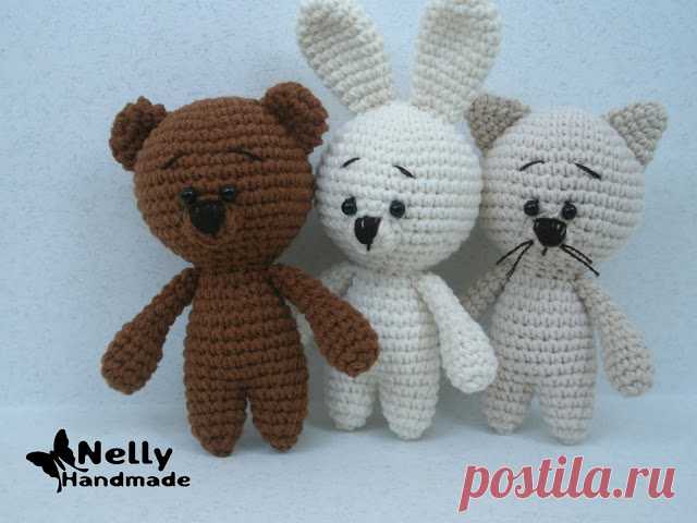 Nelly Handmade: Малыши мишка, котик и зайка. Описание