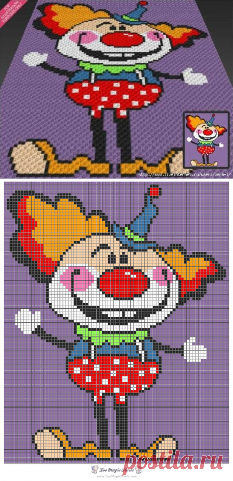 Покрывало Клоун. Автор - Two Magic Pixels