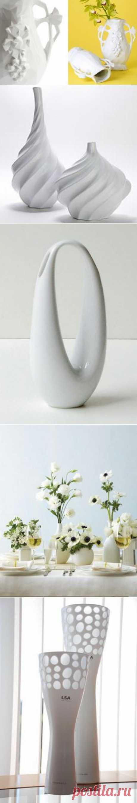 Белая ваза в интерьере - 40 идей с фото - - Элементы декора
