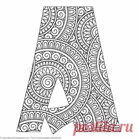 Mandala Alphabet Letters A Coloring Pages &amp;#8211; GetColoringPages.org