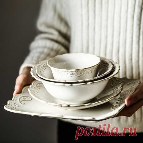 459.17руб. 35% СКИДКА|Античный рельефный керамический столовый сервиз, фарфоровое основное блюдо, сервировочный поднос, десертные салатные блюда, посуда для ресторана, домашнего кафе|Блюдца и тарелки|   | АлиЭкспресс Покупай умнее, живи веселее! Aliexpress.com