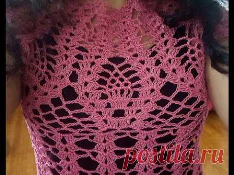 Blusa de piñas parte #1 en crochet (ganchillo) - YouTube