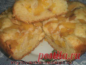Пирог с персиками в мультиварке  | Готовим в мультиварке