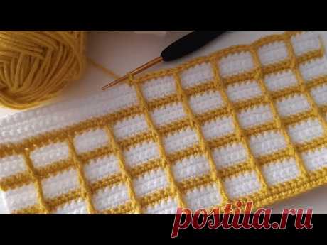 Sadece sık iğne ile yapılan kolay örgü modeli &amp; Battaniye, Yatak örtüsü - YouTube