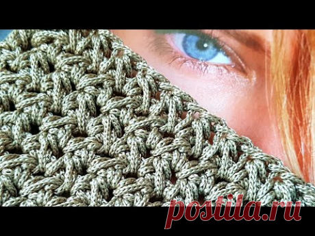 Рельефный узор крючком из шнурка для вязания сумок ❤ crochet pattern.