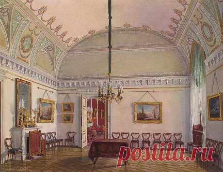 Interiors of the Winter Palace. The Second Reserved Apartment. Room 2 - Edward Petrovich Hau - Drawings, Prints and Painting from Hermitage Museum | brunhild110 приколол(а) это к доске Interior painting