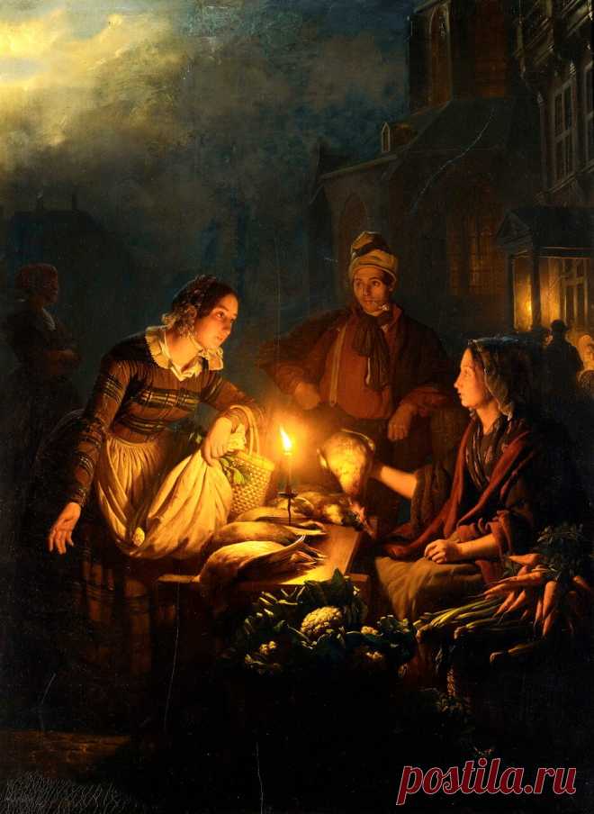 Бельгийский живописец Petrus van Schendel (1806-1870)
