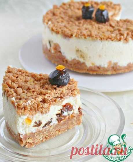 Творожный торфяной пирог с черносливом - кулинарный рецепт