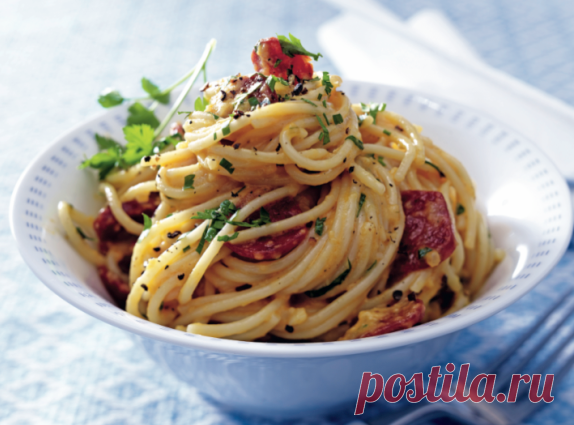 Спагетти карбонара с чоризо | Просто. Вкусно