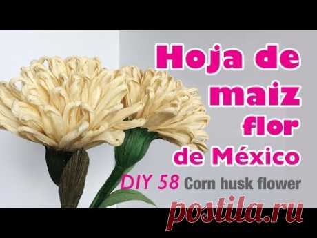 Como hacer flor con hoja de maiz 58/How to make corn husk flower