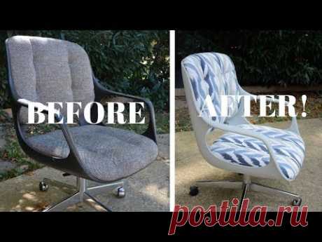 Vintage Chromcraft Office Chair Makeover (PART 2): Furniture Makeover - Thrift Diving - YouTube