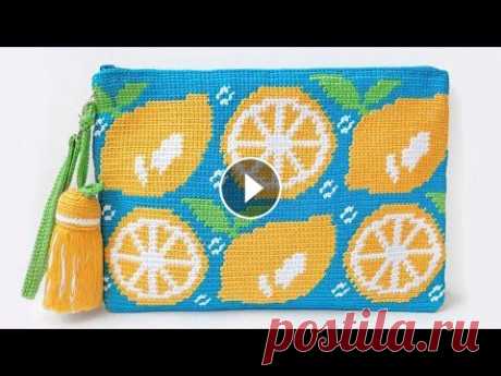 Летняя сумка клатч - жаккард крючком - процесс вязания/ Summer clutch bag - tapestry crochet Летняя сумка клатч - жаккард крючком - процесс вязания/ Summer clutch bag - tapestry crochet...