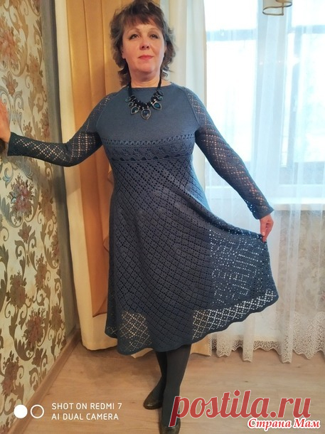 Синее платье по идеи мастерицы Ирины Хорн - Вязание - Страна Мам