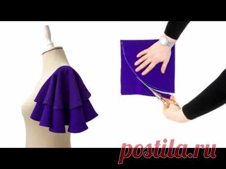 (106) 🦋 Double layer bell sleeves | Beautiful butterfly sleeve design making very easy - YouTube